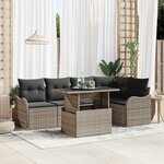 vidaXL Ensemble de 6 pièces de Canapé de Jardin avec Coussins en Rotin Poly Gris