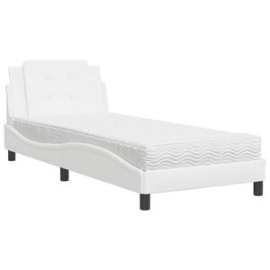 vidaXL Lit avec matelas blanc 100x200 cm similicuir