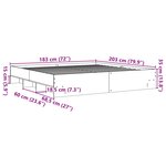 vidaXL Cadre de lit sans matelas gris béton 180x200 cm bois ingénierie