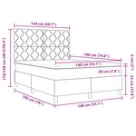 Lit Box Spring avec Matelas Rose 140x190 cm en Velours