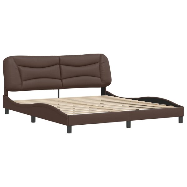 vidaXL Cadre de lit avec tête de lit Marron 180x200 cm Similicuir