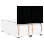 vidaXL Sommier à lattes de lit avec matelas Blanc 140x200cm Similicuir