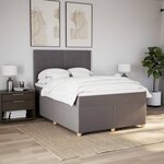vidaXL Sommier à lattes de lit avec matelas Taupe 140x200 cm Tissu