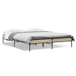 vidaXL Cadre de lit chêne sonoma 160x200 cm bois d'ingénierie et métal