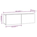 vidaXL Meubles TV muraux 4 Pièces Noir 100x30x30 cm