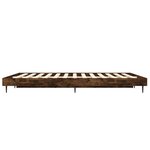 vidaXL Cadre de lit chêne fumé 135x190 cm bois d'ingénierie