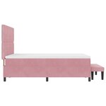 vidaXL Lit à ressort avec matelas & banc rose 140x200 cm en velours