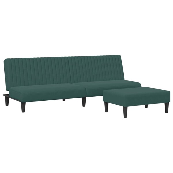 vidaXL Ensemble de canapés 2 Pièces vert foncé velours