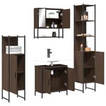 vidaXL Ensemble de meubles de salle de bain 4 Pièces Chêne marron