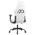 vidaXL Chaise de jeu avec repose-pied Blanc et rose Similicuir