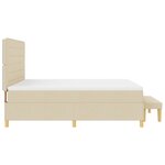 Lit box spring vidaXL avec matelas et banc Crème 180x200 cm Tissu