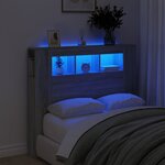 vidaXL Tête de lit à LED sonoma gris 120x18 5x103 5 cm bois ingénierie