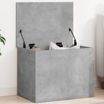 vidaXL Boîte de rangement gris béton 60x42x46 cm bois d'ingénierie