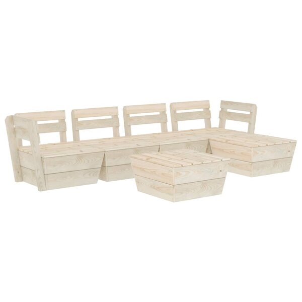 vidaXL Salon de jardin palette 6 Pièces Bois d'épicéa imprégné