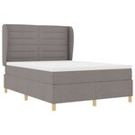 Lit à ressort vidaXL avec matelas en taupe  160x200 cm  tissu
