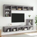 vidaXL Meuble TV avec lumières LED sonoma gris 80x30x30 cm
