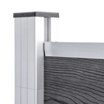vidaXL Ensemble de clôture WPC 5 Carré + 1 Incliné 965 x 186 cm Gris