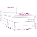 vidaXL Sommier à lattes de lit avec matelas Rose 90x190 cm Velours