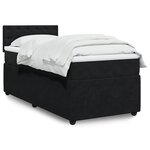 vidaXL Sommier à lattes de lit avec matelas Noir 90x200 cm Velours
