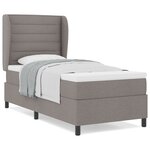 vidaXL Lit à Ressorts avec Matelas en Taupe  100x200 cm  Tissu