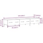 vidaXL Meuble TV Gris béton 150x34 5x30 cm Bois d'ingénierie