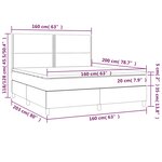 vidaXL Sommier à lattes de lit matelas et LED Vert foncé 160x200 cm