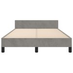 vidaXL Cadre de lit avec tête de lit gris clair 120x190 cm velours