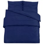 vidaXL Ensemble de housse de couette Bleu marine 155x220 cm Coton