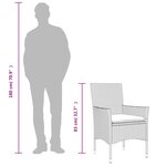 vidaXL Ensemble à manger de jardin et coussins 5 Pièces beige rotin verre