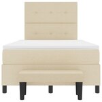 vidaXL Lit à ressorts avec matelas et banc crème 120x200 cm en tissu