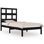 vidaXL Cadre de lit sans matelas noir 75x190 cm bois massif