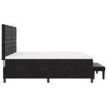 vidaXL Lit avec sommier  matelas & banc noir 180x200 cm en velours