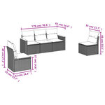 vidaXL Salon de jardin avec coussins 5Pièces mélange beige résine tressée