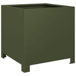 vidaXL Jardinière vert olive 40x40x40 cm acier