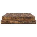 vidaXL Cadre de lit de rangement chêne fumé 200x200 cm