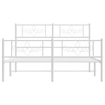 vidaXL Cadre de lit métal sans matelas et pied de lit blanc 150x200 cm