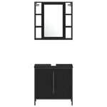 vidaXL Ensemble de mobilier de salle de bain 4 pièces Chêne Noir Bois d'ingénierie