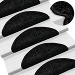 vidaXL Tapis d'escalier 15 Pièces noir 56x17x3 cm