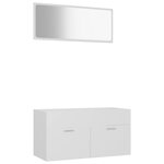 vidaXL Ensemble de meubles de salle de bain 2 Pièces Blanc Aggloméré