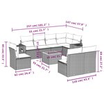 vidaXL Salon de jardin avec coussins 9 Pièces beige résine tressée