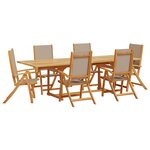 vidaXL Ensemble à manger de jardin 7Pièces bois d'acacia solide textilène