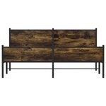vidaXL Cadre de lit en métal sans matelas chêne fumé 160x200 cm