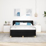 Lit Box Spring vidaXL avec Matelas  Noir  140x200 cm  Tissu