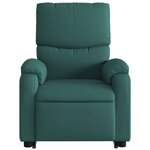 vidaXL Fauteuil inclinable de massage électrique Vert foncé Tissu
