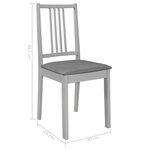 vidaXL Chaises à manger avec coussins lot de 6 gris bois solide