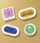 Collector 8 timbres - Le parcours du relais de la flamme olympique - Lettre internationale