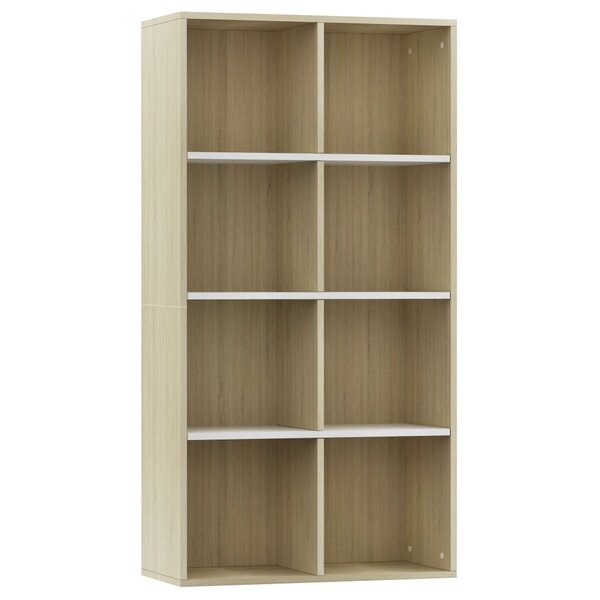 vidaXL Bibliothèque/Buffet Blanc et chêne sonoma 66x30x130cm Aggloméré