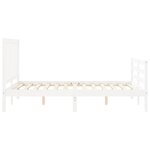 vidaXL Cadre de lit avec tête de lit blanc 120x200 cm bois massif