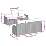 vidaXL Ensemble de canapé de jardin 7 pièces avec coussins gris en poly rotin
