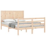 vidaXL Cadre de lit avec tête de lit 140x200 cm bois massif